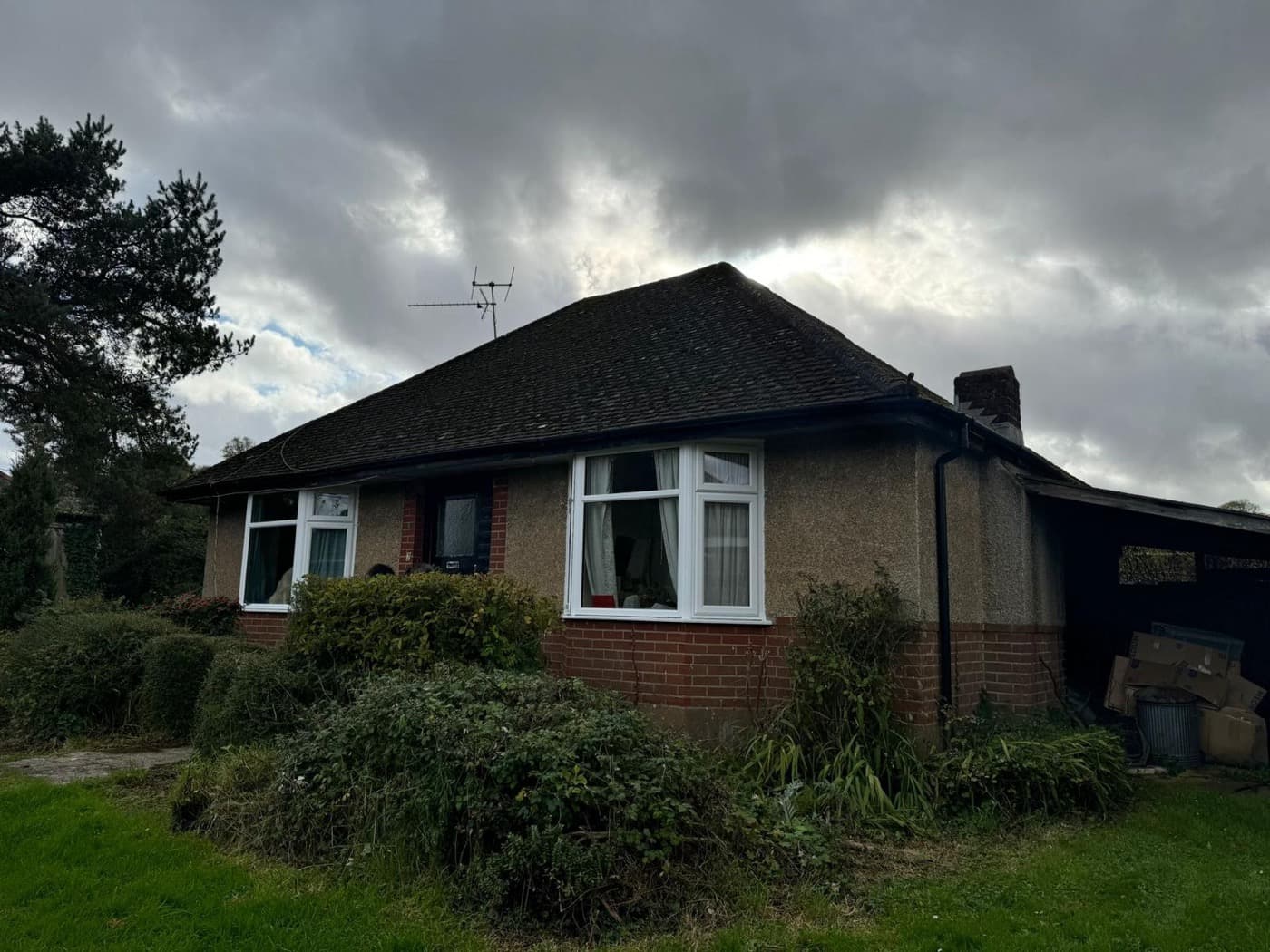 Our team part way through a tiled roof