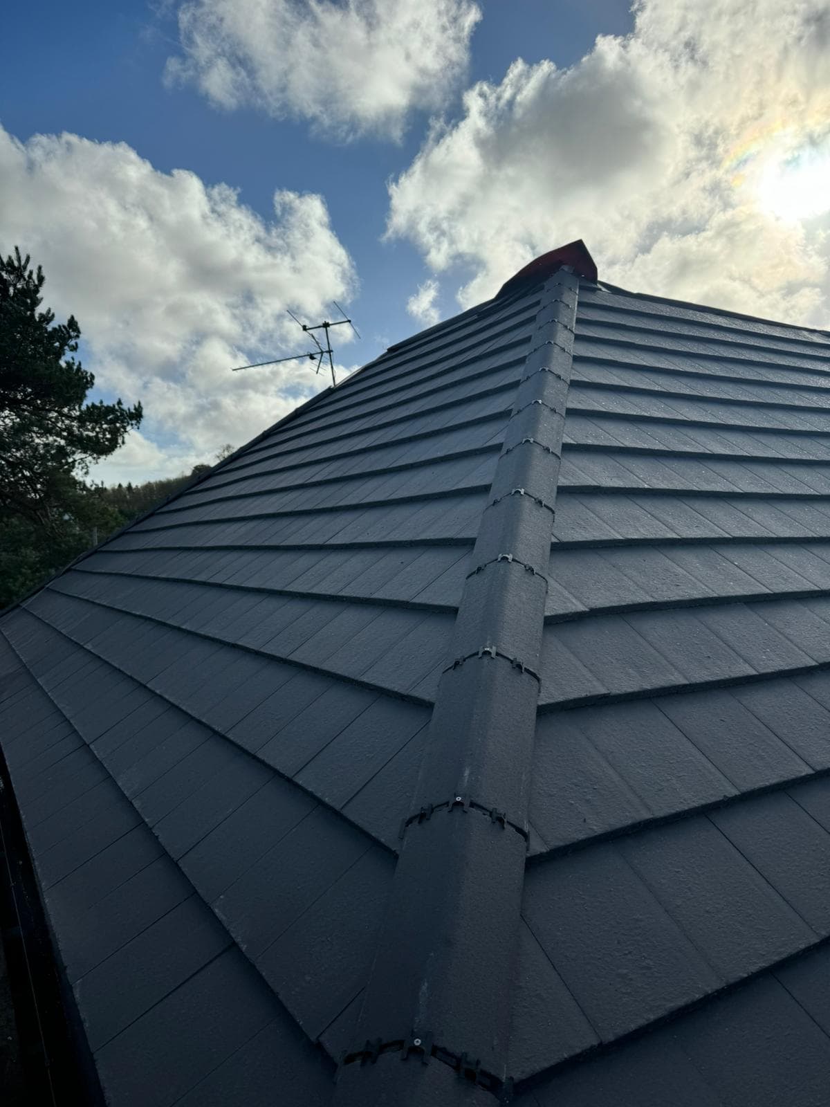 Lead work finished around a chimney stack